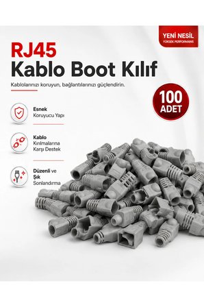 4lü İnternet Aksesuarları Kiti EZ RJ45 Geçmeli Delikli Konnektör Sıkma Pensesi 100lü Paket Kablo Boot Kılıf 10 Adet Cat6 Cat7 RJ45 Dişi Birleştirici Adaptör Profesyonel Çakma Sonlandırma Seti