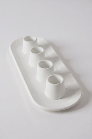 4’lü Masaüstü Şamdan Seti – Dekoratif Döküm Şamdanlık | 20 - 25 mm çap Muma Uyumlu | Modern Minimal Tasarım