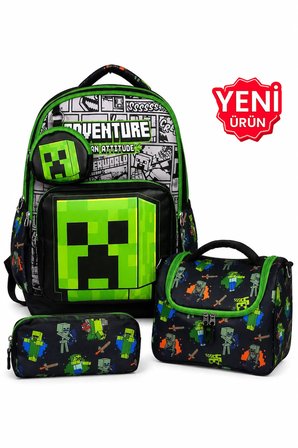 4’lü Set, Erkek Çocuk Desenli İlkokul Okul Çantası + Beslenme Çantası + Kalemlik + Silgilik