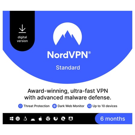 NordVPN Standard Global Anahtar (6 Ay / 10 Cihaz)