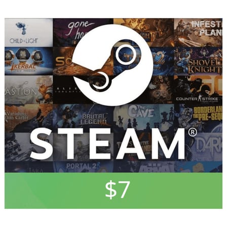 Steam Cüzdan Bakiyesi 7 USD Hediye Kartı (Gift Card)