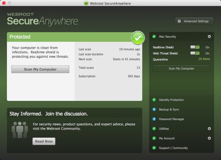 Webroot SecureAnywhere AntiVirus 2021 1 Yıl / 1 Cihaz Lisans Anahtarı