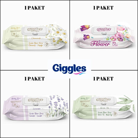 Giggles Islak Havlu Set 72'li 4 Paket 288 Mendil