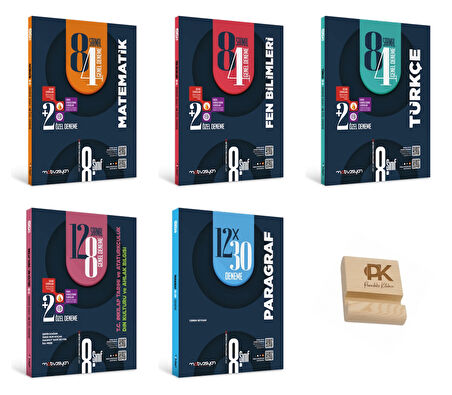 Motivasyon LGS 8. Sınıf Matematik Türkçe Fen İnkılap ve Paragraf 5li Deneme Seti + Telefon Standı
