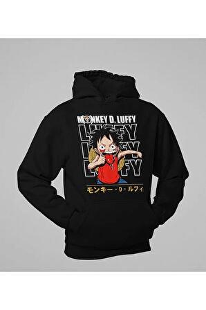 Monkey D. Luffy Baskılı Unisex Oversize Anime Çizgi Film Hoodie