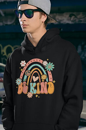 Be Kind Yazılı Unisex Oversize Hoodie