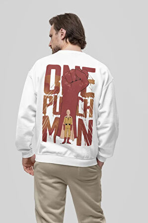 One Punch Man Baskılı Unisex Oversize Anime Sweatshirt