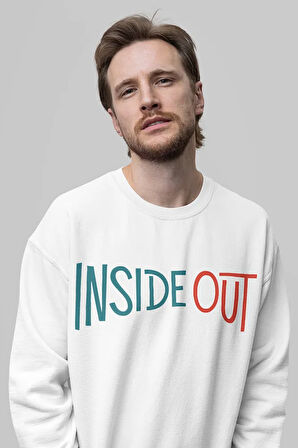 Insiide Out Çizgi Film Baskılı Unisex Oversize Ters Yüzz Sweatshirt