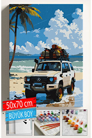 Sayılarla Boyama Seti Numaralı Tuval Fırça Boya Dahil Kasnaklı Set 50x70 Cm - 4x4