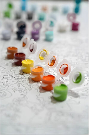 Sayılarla Boyama Seti Numaralı Tuval Fırça Boya Dahil Kasnaklı Set 50x70 Cm - 4x4