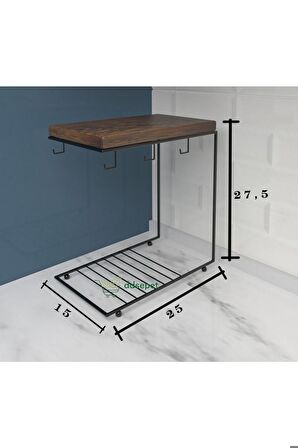 HN- Tezgah Üstü Fincanlık Metal Kahve Fincan Askılığı Kahve Köşesi Bar Düzenleyici Organizer Stand 