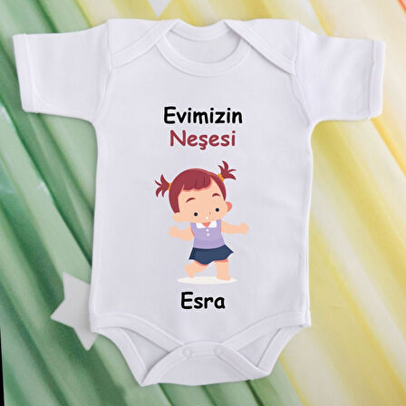 Pamuklu Organik Bebek Zıbını Kısa Kollu Kişiye Özel  0005