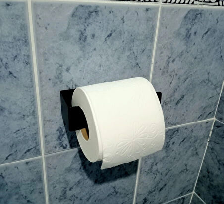 LAZER KENDİNDEN YAPIŞKANLI WC KAĞITLIK MAT SİYAH