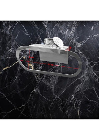 LAZER KENDİNDEN YAPIŞKANLI VE VİDALI PASLANMAZ ÇELİK OVAL HAVLULUK