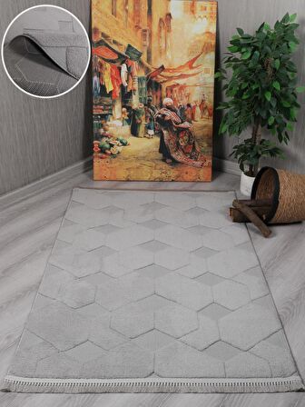 My Evilla Modern Dekoratif Lara Gri Dokuma Halı