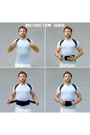 Unisex Siyah Medikal Korse Ortopedik Kamburluk Önleyici Sırt Dik Duruş Korsesi