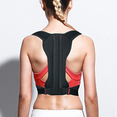 Unisex Siyah Yeni Nesil Dik Duruş Korsesi Kamburluk Önleyici Terletmez Korse