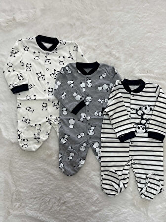 Cute Panda Tek Boy Üçlü Tulum