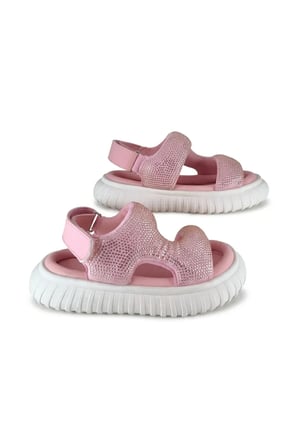 Taşlı Kız Çocuk Sandalet Pembe