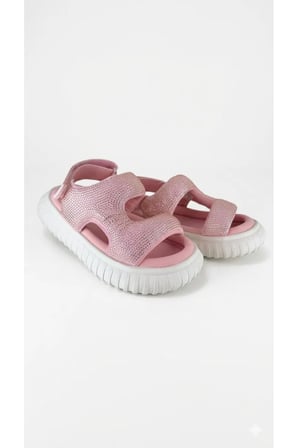 Taşlı Kız Çocuk Sandalet Pembe