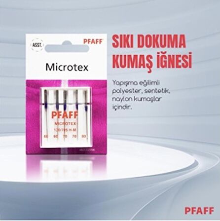 PFAFF SIKI DOKUMA KUMAŞ İĞNESİ (POLYESTER, İPEK...) (1 PAKET=5 ADET) (821202096)