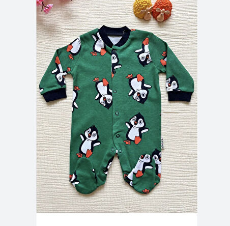 Kurbağa Baskılı Şapkalı Tulum