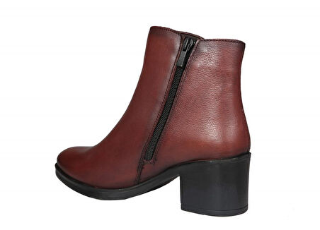 CASTLE BLACK 92160 Saf Deri Taba Kadın Bot