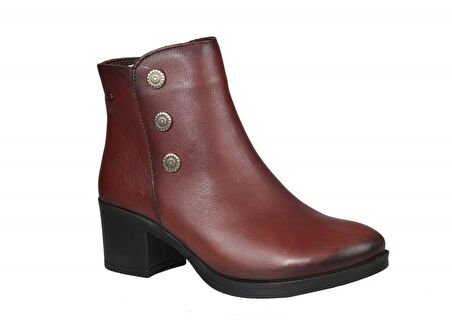 CASTLE BLACK 92160 Saf Deri Taba Kadın Bot