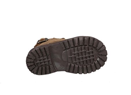 Raker 8028 Topuksuz Soğuk Havaya Dayanıklı Bej Hakiki Deri Kız Çocuk Bot