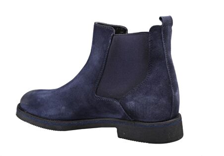 Marcomen 14017 Yuvarlak Burun Kısa Topuk Lastikli Günlük Lacivert Klasik Bot Deri