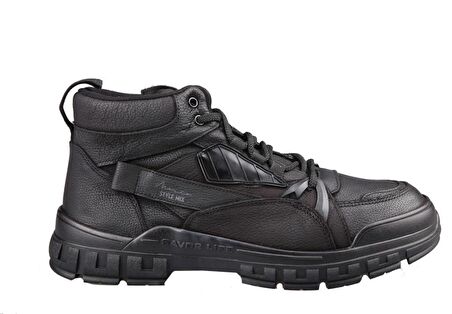 Marcomen 14182 Yuvarlak Burun Kısa Topuk Bağcıklı Günlük Siyah Spor Bot Nubuk