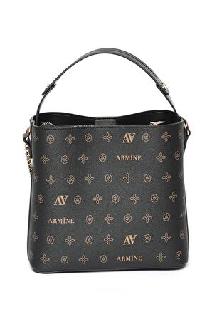 Armine Armine 222 Siyah Baskılı Kadın Çanta