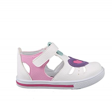 Şirin Bebe 221-65 Beyaz Pembe Çocuk Sandalet