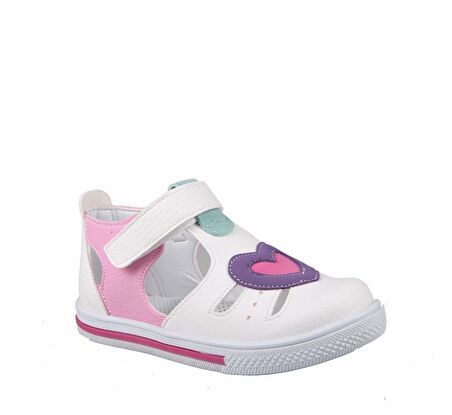 Şirin Bebe 221-65 Beyaz Pembe Çocuk Sandalet