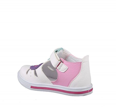 Şirin Bebe 221-65 Beyaz Pembe Çocuk Sandalet