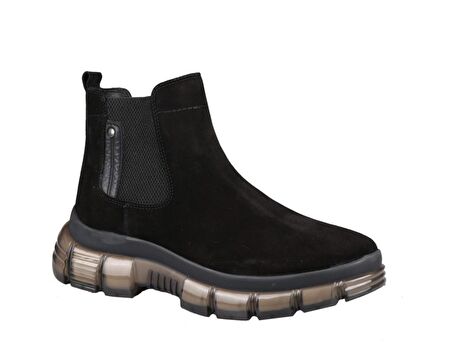 MARCOMEN 14116 Hakiki Deri Siyah Suet Erkek Bot