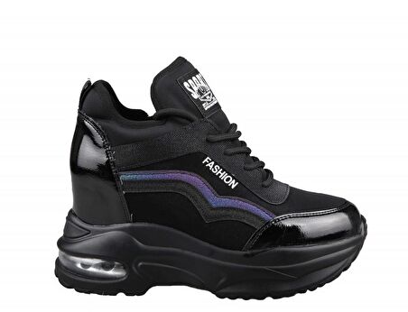 GUJA 22k300-9 Dolgu Topuk Siyah Kadın Sneakers