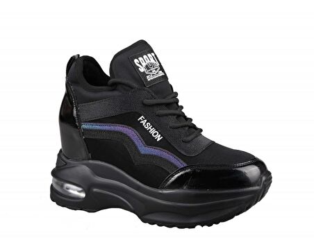 GUJA 22k300-9 Dolgu Topuk Siyah Kadın Sneakers