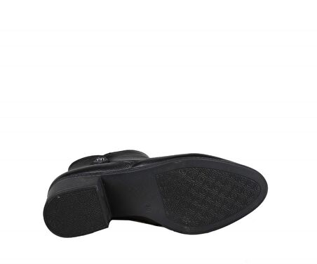 CASTLE BLACK 87503 Hakiki Deri Siyah Kadın Bot