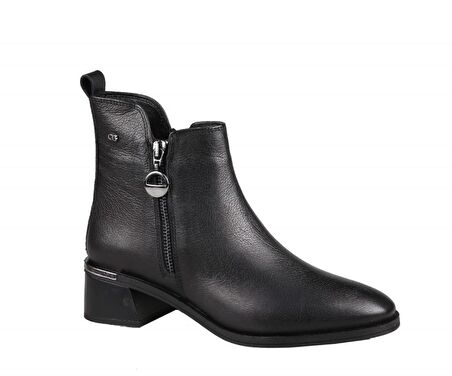 CASTLE BLACK 9780 Hakiki Deri Siyah Kadın Bot