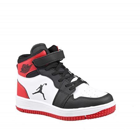 Cool Haykat Boğazlı Siyah-Kırmızı Çocuk Sneakers