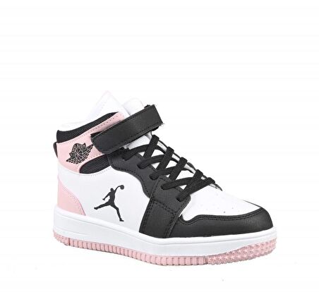 Cool Haykat Boğazlı Siyah Pembe Çocuk Sneakers