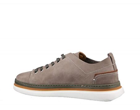 KOMCERO 3y0951 Hakiki Deri Gri nubuk Erkek Günlük Ayakkabı