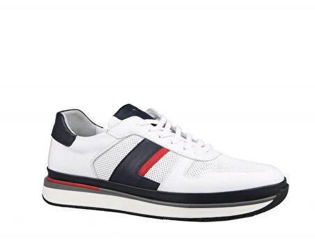 KOMCERO 3y1590 Hakiki Deri Beyaz Erkek Günlük Ayakkabı