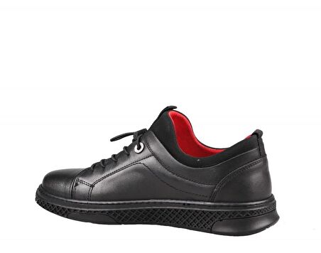 KOMCERO 3y9166 Hakiki Deri Siyah Erkek Günlük Ayakkabı