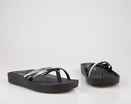 Pierre Cardin Pc-6963 Ortopedik Siyah Rugan Kadın Terlik
