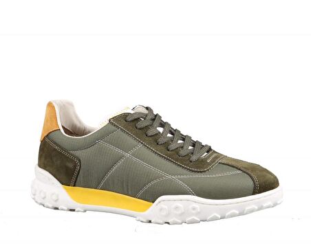 KOMCERO 3y1521 Hakiki Deri Yeşil Erkek Günlük Ayakkabı