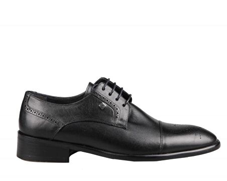 FOSCO 2703 Hakiki Deri Siyah Erkek Günlük Ayakkabı