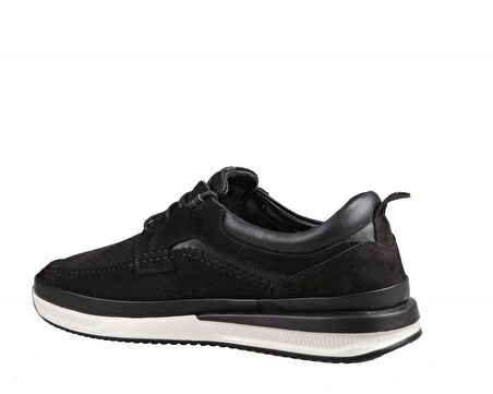 FOSCO 9902 Hakiki Deri Siyah Nubuk Erkek Günlük Ayakkabı