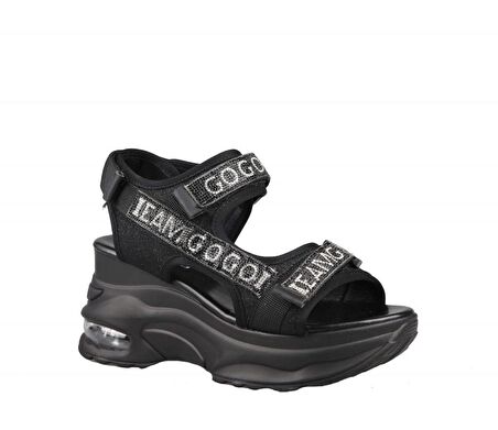 GUJA 23y363-1 Air Dolgu Taban Siyah Kadın Sandalet